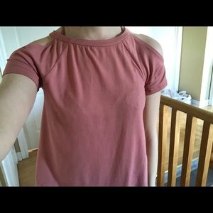 Pink Peekaboo Shoulder Top